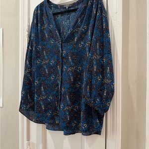 NYDJ Navy Paisley Blouse